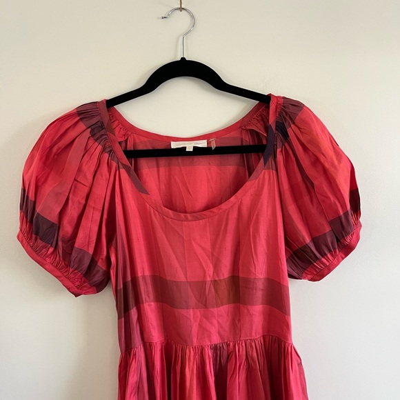 LoveShackFancy Red Plaid Silk Dress for Holidays - 2 - Picture 4 of 9